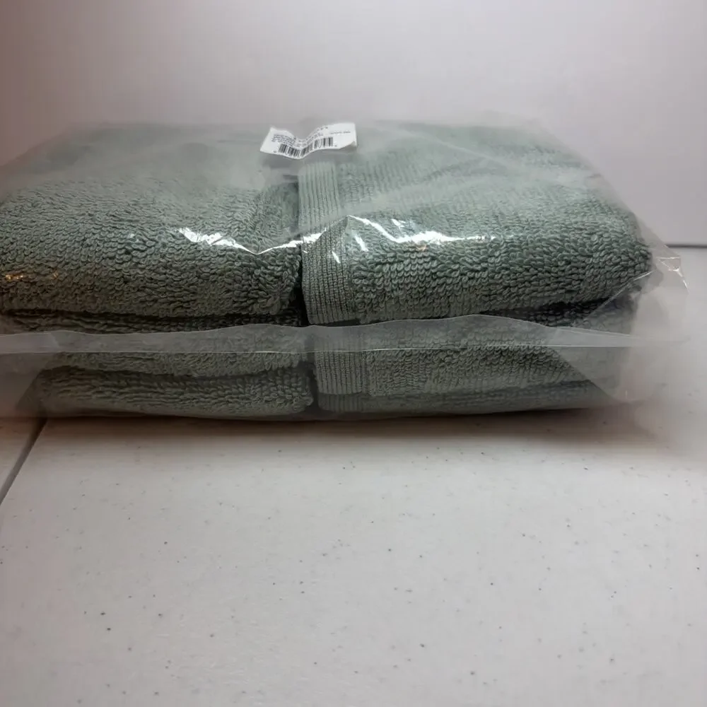 HAVEN Chionis Green 6 Piece Washcloth Set of 6 - Turkish Cotton